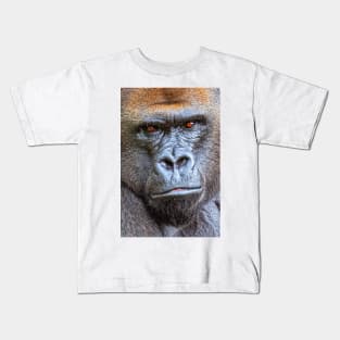 Western Lowland Gorilla Close Up Kids T-Shirt